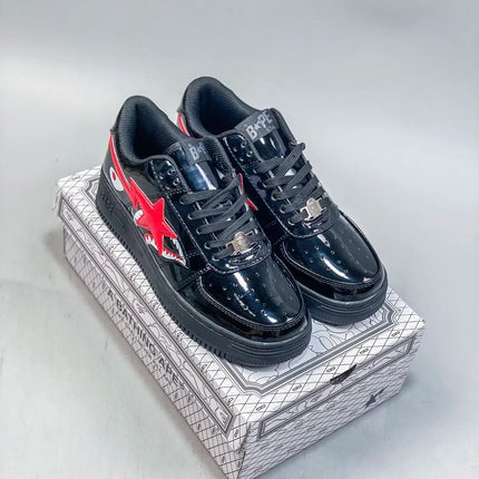 A BATHING APE Men All Black Shark BAPESTA Casual Plarfom Shoes Unisex Women Slip-Resistant Outdoor Soft Walking Sneakers