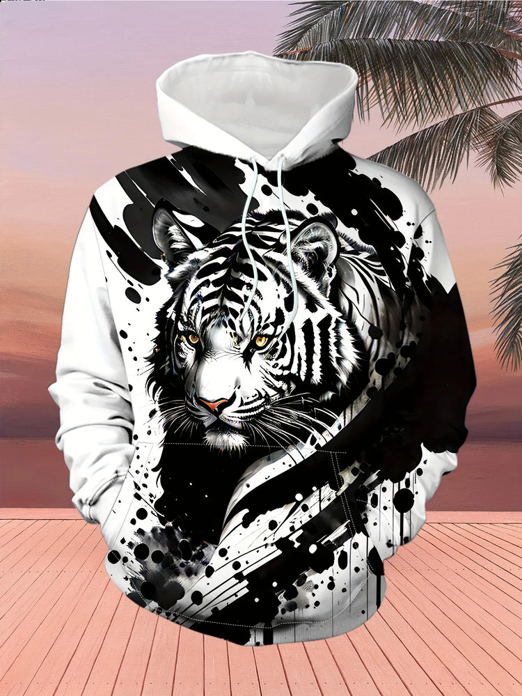 Animal Wolf Tiger 3D Print Hoodies Men Women Fashion Streetwear Hooded Sweatshirts Oversized Hoodie Pullovers Tops Man Clothing