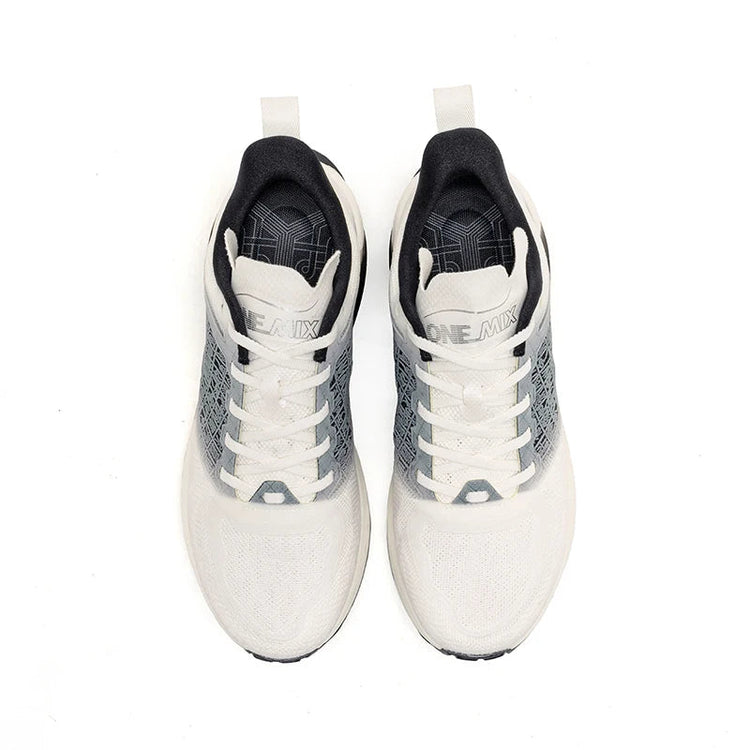ONEMIX Scarpe da corsa da uomo in stile cinese Traspirante Carattere di moda Vamp Cuscino d'aria Scarpe sportive Scarpe da ginnastica da passeggio all'aperto PlatiNum