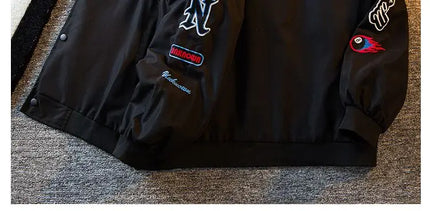 Men's Jacket High Street Vintage Retro Locomotive Baseball Uniform Spring Autumn Loose Single-breasted Embroidered Jackets