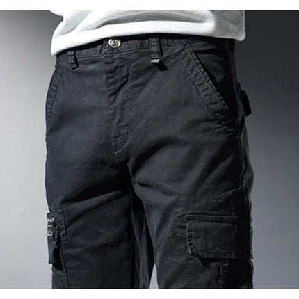 Street Fashion Men Jeans Black Green Loose Fit Big Pocket Casual Cargo Pants Hombre Zipper Designer Hip Hop Joggers Men Overalls