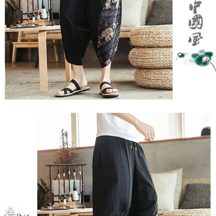 Pantaloncini Estivi da Spiaggia per Uomo, Nuova Stampa Hawaiana, Comodi Pantaloni a Tre Quarti in Cotone Traspirante, Moda Casual Maschile