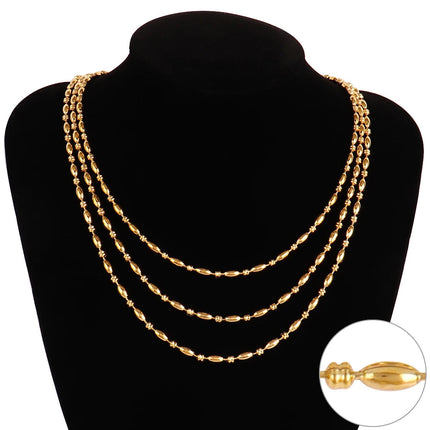 316 Stainless Steel Necklaces For Women Necklace Long Beads Chain Necklace Choker Necklace Bead Necklace Fashion Jewelry Gift PlatiNum