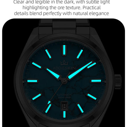 AddiesKIN K010 Turquoise Dial Automatic Mechanical Watch 20Bar Waterproof Sapphire Glass 9015 Movement BGW9 Luminous Men's Watch