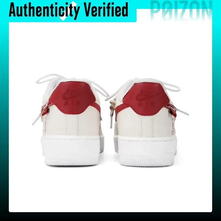 Nike Air Force 1 Prosperity Tianchi Abrasion Resistant Low top Skateboard Shoes Men's Beige Red CW2288-111（Team985-）