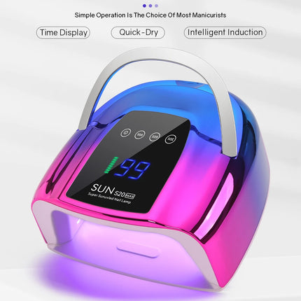 48 LEDs ,200W UV Nail Lamp , LCD Screen, Rechargeable – Cures All Gel Nails, Manicure & Nail Art Tool