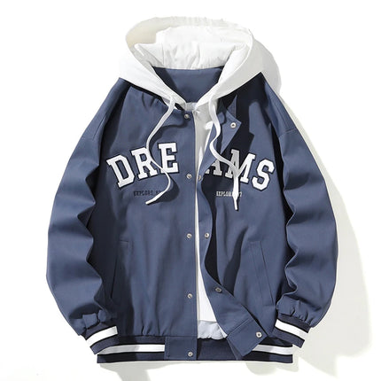 High Quality Baseball Uniform Jacket New Men's Autumn New Trendy Brand All-match Student Hooded Jacket Plus Size Coats Male 8XL