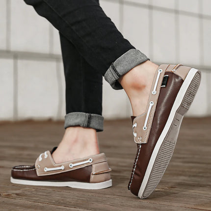 Scarpe mocassini da uomo alla moda con punta a grembiule, comode antiscivolo per passeggiate all'aperto, viaggi, primavera ed estate