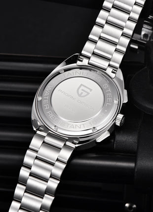 PAGANI DESIGN 2025 Nuovo Panda Dial Orologi da uomo Orologio al quarzo di lusso per uomo Giappone VK63 Cronografo sportivo Orologio da polso in vetro zaffiro