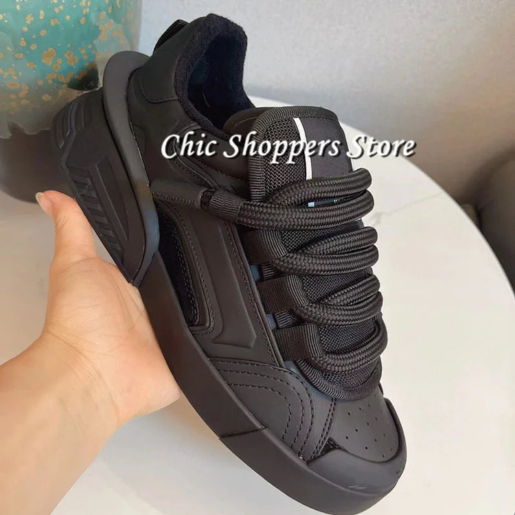 Unisex Round Toe Genuine Leather Sneakers Mixed Colors Mens Flat Breathable Lace Up Casual Shoes Spring Male Sneakers 35-46