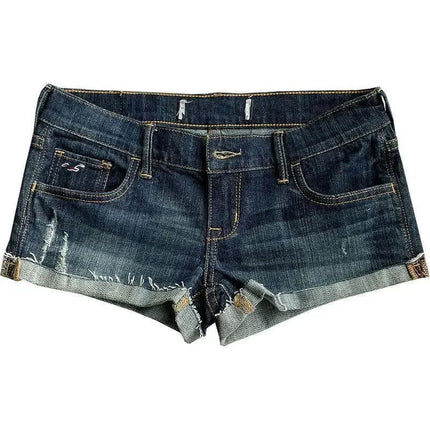 Jeans for Women Low Rise Curled Denim Shorts Skinny Summer New Y2k Spicy Girl Casual Streetwear Sexy Nightclub DJ Mini Shorts PlatiNum