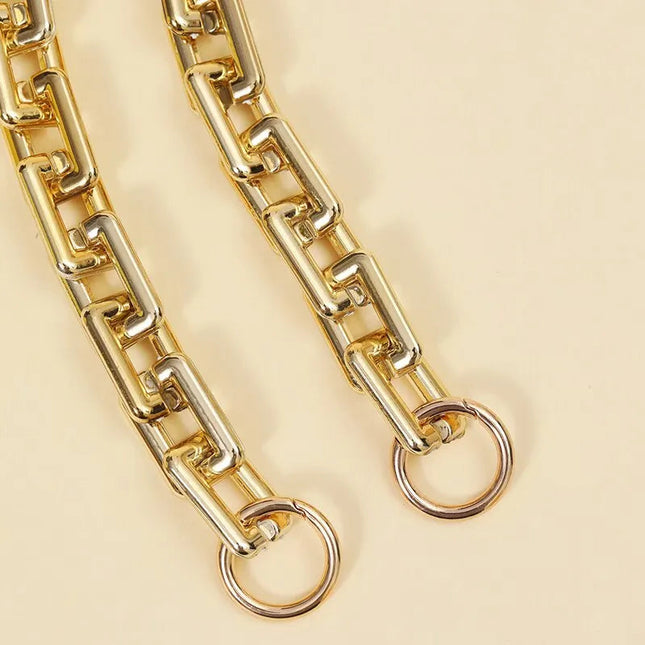Versatile Women Bag Chain Strap Wide Chain Golden Luxury Fashion Bag Accessories Fashion Chain Bag PlatiNum