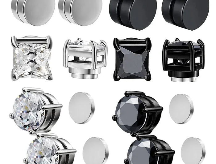 1/3 paia di orecchini magnetici per uomo e donna, magnete CZ nero, orecchino a clip non penetrante, orecchino a magnete rotondo senza piercing platinumshop