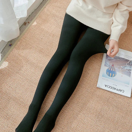 Women's Fall Winter Ribbed Vertical Stripe Thermal Leggings Fleece Thickened  Street Ready Seamless High Waist Thermal Pants PlatiNum