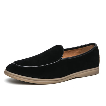 Mocassini da uomo in pelle scamosciata di alta qualità autunnali Scarpe casual piatte semplici Scarpe da sposa per feste Mocasin da esterno in pelle nabuk di marca di lusso
