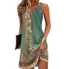 Abiti Estivi da Donna alla Moda, Vestiti Bohémien Senza Maniche, Abiti Casual con Scollo a V per Vacanze e Spiaggia platinumshop