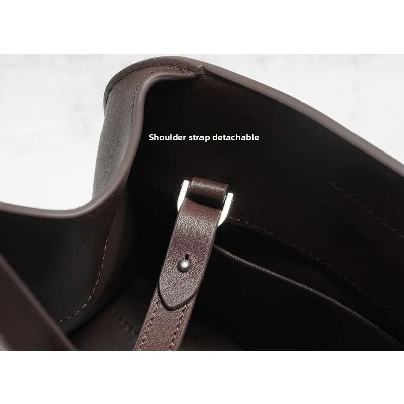 [Full Leather Inside Outside] Drinking Milk Cowhide Imported Saddle Leather Underarm Bag Single Shoulder Crossbody Bag Simple