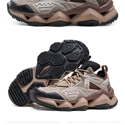 RAX Running Shoes Men&Women Outdoor Sport Shoes Breathable Lightweight Sneakers Air Mesh Upper Anti-slip Natural Rubber Outsole PlatiNum