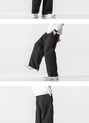 Pantaloni estivi da uomo a gamba larga Pantaloni moda casual solidi leggeri e sottili Harun Pantaloni da jogging larghi da uomo Pantaloni cargo Streetwear Taglie forti 5XL