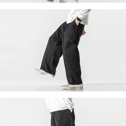 Pantaloni estivi da uomo a gamba larga Pantaloni moda casual solidi leggeri e sottili Harun Pantaloni da jogging larghi da uomo Pantaloni cargo Streetwear Taglie forti 5XL