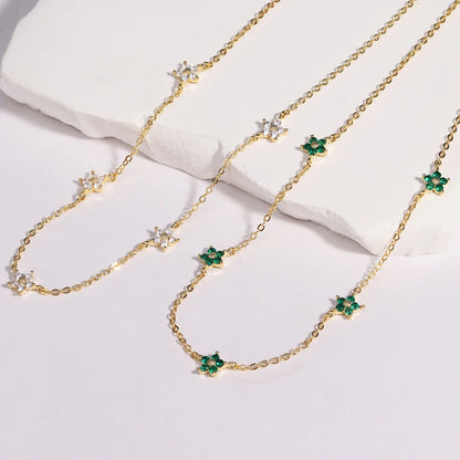 Moda colorata cubic zirconia 5 pezzi collana di fiori per le donne girocollo catena clavicola regali di gioielli da sposa