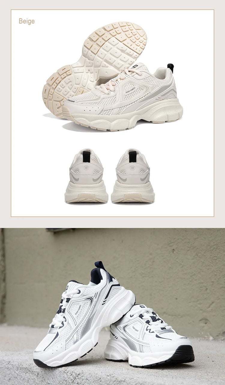 Baasploa Scarpe da corsa retrò da donna Scarpe da jogging sportive con lacci in rete da esterno Scarpe casual leggere e traspiranti antiscivolo da donna