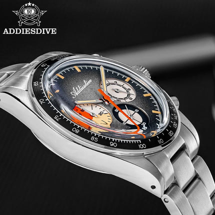 ADDIESDIVE 37mm Men's Luxury Watch 100m Water Resistance K1 Bubble Mirror Glass C3 Luminous Men's Stainless Steel Quartz Watch