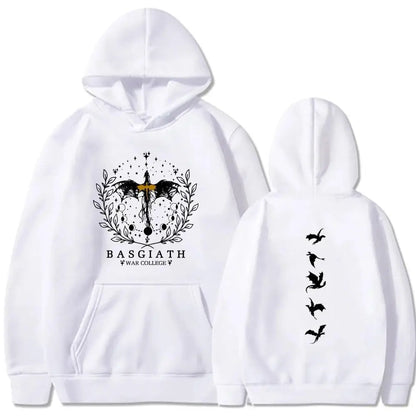 2025 Vintage Fourth Wing Printed Hoodie Women Casual Retro Fashion Pullover Autumn Winter Gothic Long Sleeve Sweatshirts