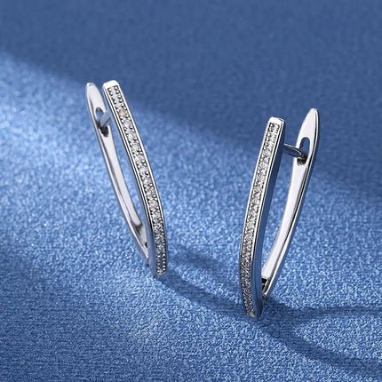 Orecchini in argento sterling 925 gioielli di alta qualità retrò modello semplice orecchini con zirconi bianchi viola vendita calda platinumshop