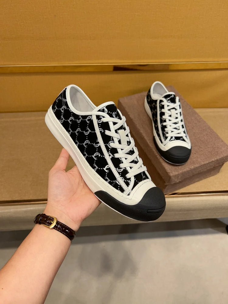 New Genuine Leather Men's Lace-up Type Sports Shoes Fashion Casual Sneaker First Layer Cowhide Running Shoes