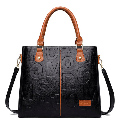 Ladies Large Capacity Leather Shoulder Bag 2025 New Style Urban Simple Tote Bag Women's Single Shoulder Bag Daily Match PlatiNum