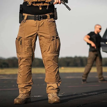 Military Tactical Pants Men's Cargo Trousers Casual Outdoor Waterproof Pants Multi-pocket Wear-resistant Breathable Workwear