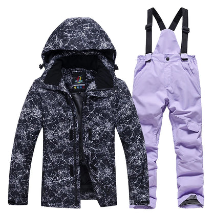 Cheaper, Children's Snow Suit, Snowboard Clothing Sets, Outdoor Wear, Ski Coat and Strap Pant, Kids Costumes, Boy‘s and Girl's