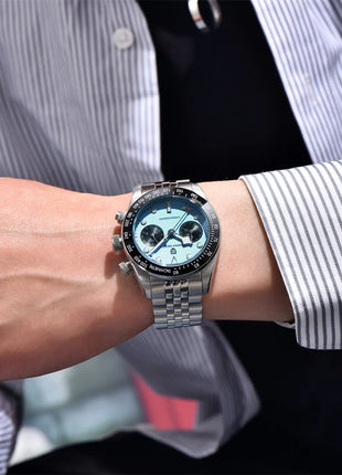 PAGANI DESIGN 2026 Nuovo BB Flamingo Orologio Cronografo Sportivo di Lusso al Quarzo da Uomo con Vetro Zaffiro AR, Impermeabile 100M, Orologio da Polso alla Moda con Cinturino in Acciaio Inossidabile per Uomo, Magazzino Local