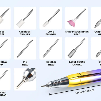 45000RPM Electric Nail Drill Professional Rechargeable Machine Low Noise Nails Sander File Polishing Set For Manicure Salon Tool