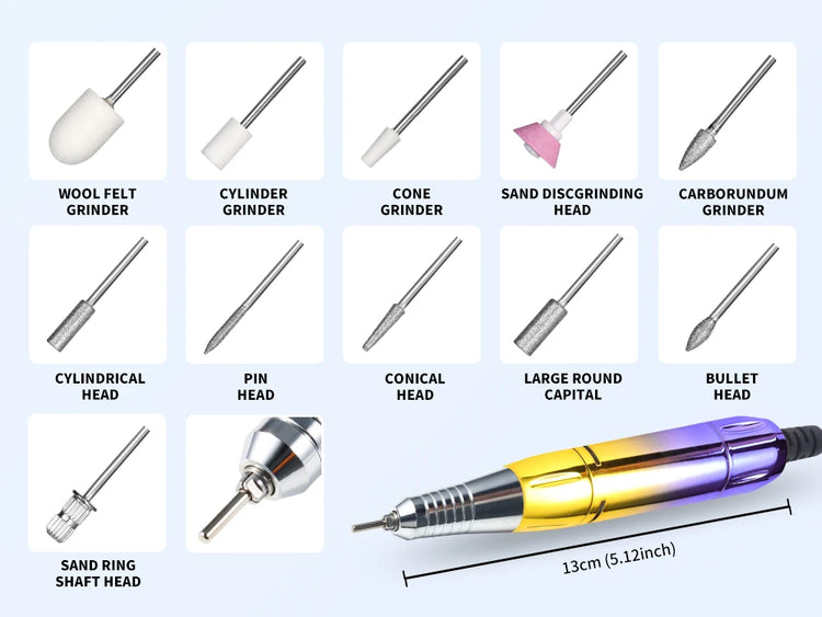 45000RPM Electric Nail Drill Professional Rechargeable Machine Low Noise Nails Sander File Polishing Set For Manicure Salon Tool