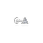 Aide S925 Sterling Silver Moissanite Silver Color Srud Earrings Women Heart Leaf Geometric DIY Ear Bone Sruds Piercing Jewelry PlatiNum