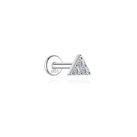 Aide S925 Sterling Silver Moissanite Silver Color Srud Earrings Women Heart Leaf Geometric DIY Ear Bone Sruds Piercing Jewelry PlatiNum