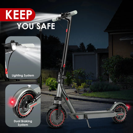 HiQiS D8 pro 350W Potente scooter elettrico Gamma 30KM Pneumatico solido da 8,5 pollici Monopattino elettrico 10.5Ah 30KM/H E-scooter