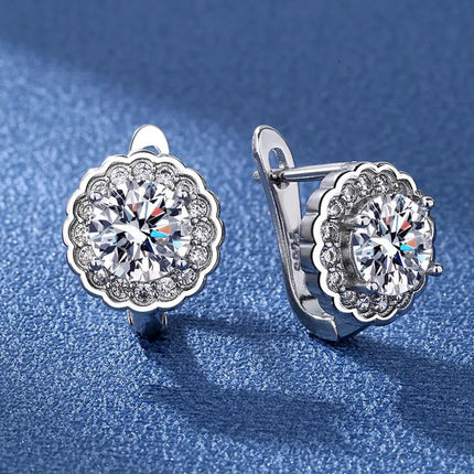 Orecchini in argento sterling 925 gioielli di alta qualità retrò modello semplice orecchini con zirconi bianchi viola vendita calda platinumshop