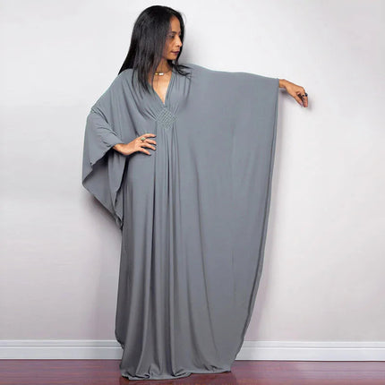 Cover Up Caftano casual da donna Taglie forti Abiti da spiaggia Abito da bagno con maniche a pipistrello platinumshop