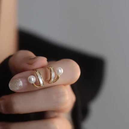 Gioielli in oro 14k di lusso Orecchini in oro reale Zircone Perla Twist Orecchini a bottone di lusso per le donne Brincos Pendientes Bijoux platinumshop