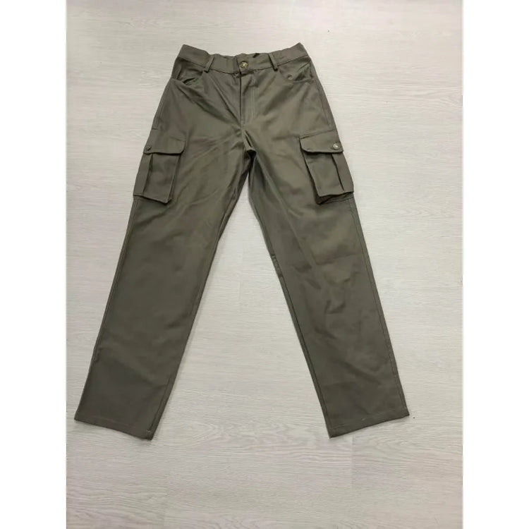 KIDWHXR Cargo Pants Men Autumn Simple Solid Elastic Waist Man Trousers Outdoor Sports Casual Male Jogging Tactical Pants