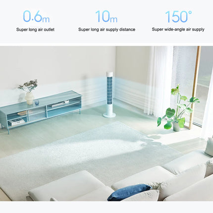 Ventilatore a Torre MIJIA Smart DC a Frequenza Variabile 2a Generazione, 150 °   Ventilatori oscillanti da terra per ambienti, 4 velocità, 3 modalità, versione CN con adattatore