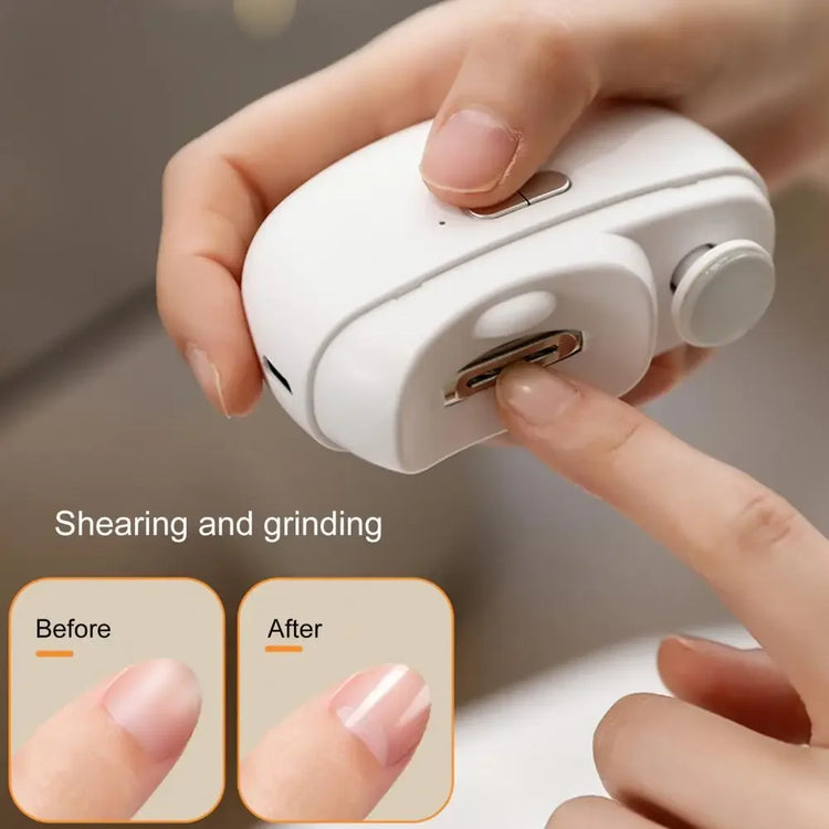 3-in-1 Electric Nail Trimmer for Seniors & Adults, Automatic Nail Clipper with Polishing, Rechargeable Safe Nail Cutter for Elderly Kids