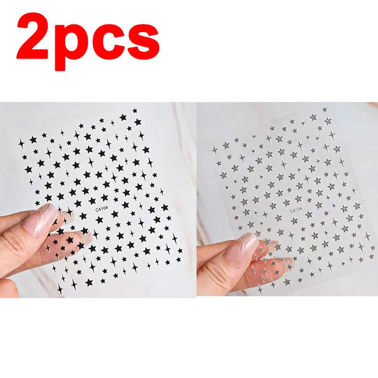 ail Stickers Self-adhesive Nail Ribbon Star Sticker Gel Polish Decals Kawaii Accesories ZJT15
