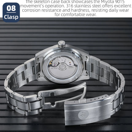 AddiesKin K003 Men's Automatic Watch BGW9 Super Luminous 10Bar Waterproof Sapphire Crystal 316L Stainless Steel Mechanical Watch