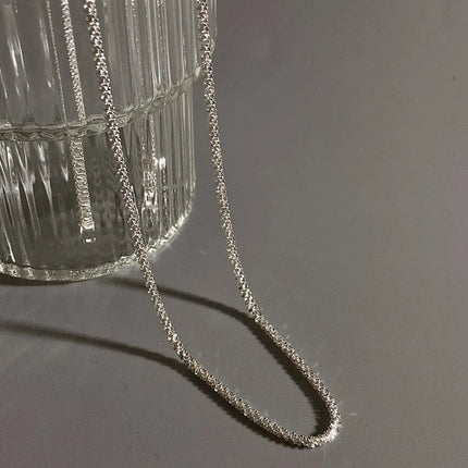 Popular Sparkling Necklace for Women Silver Colour Clavicle Chain Choker Fashion Jewelry Wedding Party Birthday Gift PlatiNum