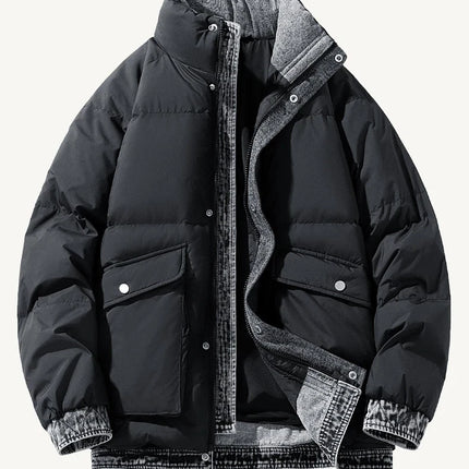 2025 Autumn and Winter New Down Jacket Fashionable Thickened Short Hooded Bakery Jacket for Men