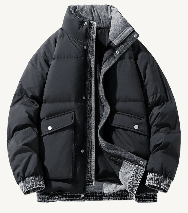 2025 Autumn and Winter New Down Jacket Fashionable Thickened Short Hooded Bakery Jacket for Men